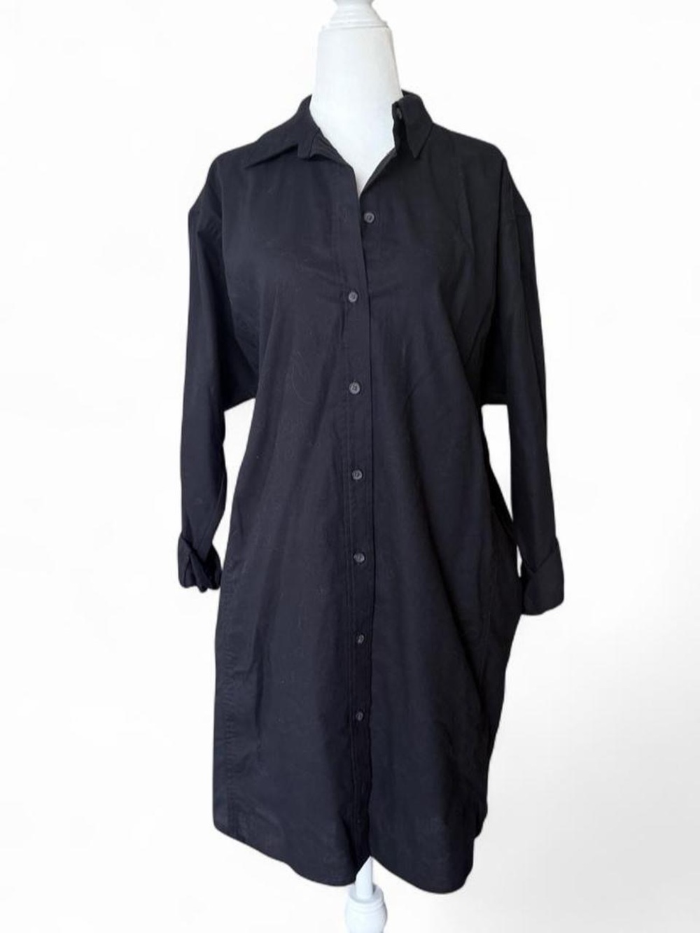 Universal Thread Black Button-Front Shirt Dress